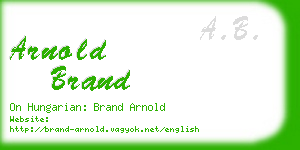 arnold brand business card